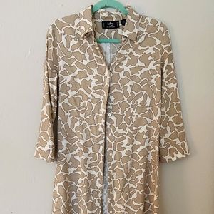 MG Silk Collection giraffe print shirt dress